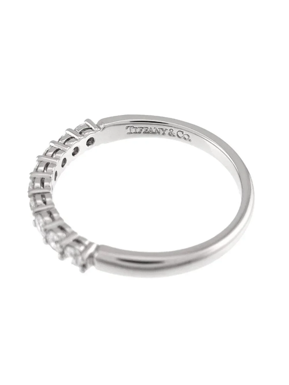Tiffany & Co Forever Half Diamond Ring Pt Embrace